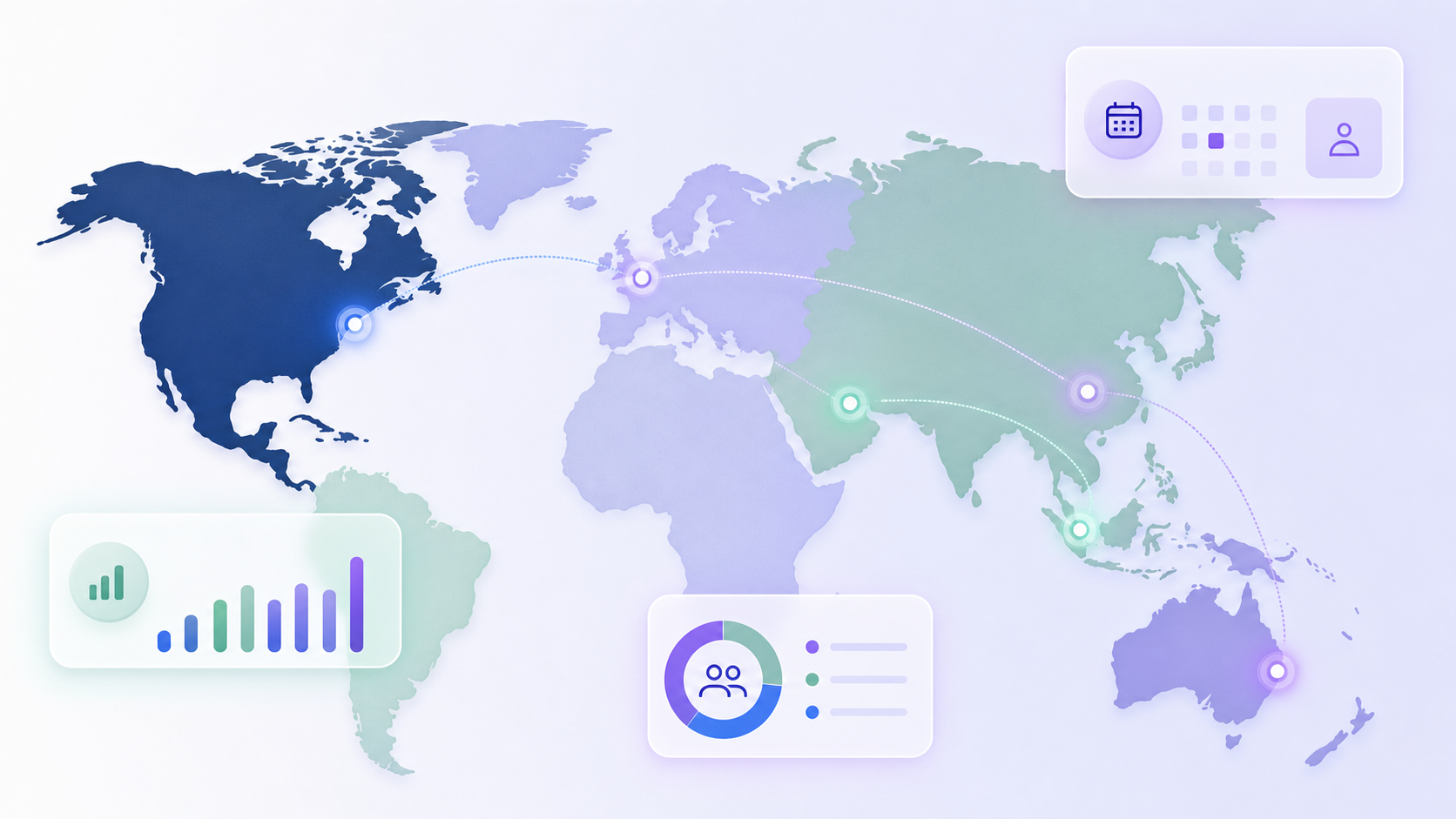 World map showing Loka recruitment markets across Europe, Africa, the Middle East, Asia Pacific and the United States